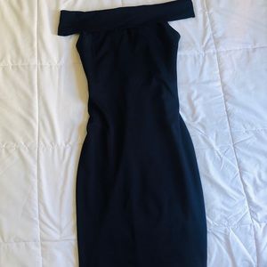 Navy Blue Off Shoulder Dress
